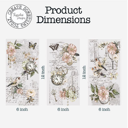 Rub on Transfers for Crafts and Furniture | 3 Design Sheets 6”x 12” | Home Decor | Decals | by Thymeless Designs (Memories of Paris) - style: Memories of Paris