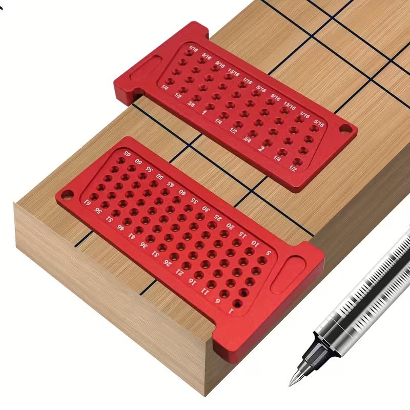 Precision T-Ruler Compact Aluminum Alloy Dual Metric and Inch Marking Gauge for Woodworking, Cabinet Layout and Drill Marking, Inch - color: Inch