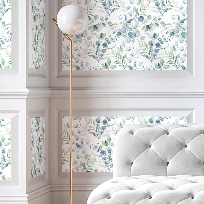 Main Street Peel and Stick Wallpaper Sheets, Eucalyptus, 24-Pack - style: Eucalyptus