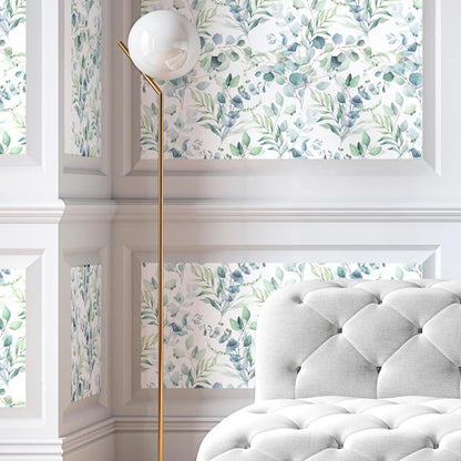 Main Street Peel and Stick Wallpaper Sheets, Eucalyptus, 24-Pack - style: Eucalyptus