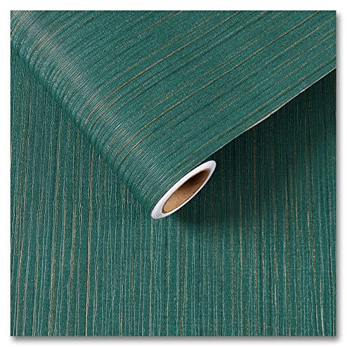 CRE8TIVE Teal Green Grasscloth Peel and Stick Wallpaper for Bedroom Faux Grasscloth Contact Paper Linen Fabric Textured Wallpaper Self Adhesive Removable Waterproof Vinyl for Bathroom Cabinets 12"x80" - color: Teal Green, size: 12" x 80"