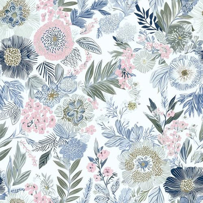 Nukofal Floral Peel and Stick Wallpaper Boho Contact Paper 16.9inx118.1in - size: 16.9inch x 118.1inch