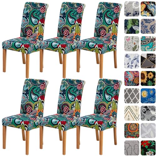 HZDHCLH Dining Chair Covers Set of 6 Stretch Chair Slipcovers Washable - color: Boho 1, size: 6 PCS