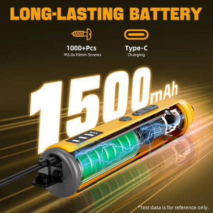 Electric Screwdriver Set, 1500mAh Cordless Rechargeable Screwdriver With Bits & Extension Shaft, Mini Power Tool For Electronics Repair, DIY Home Maintenance – 5N.m Torque, LED Light, 300rpm