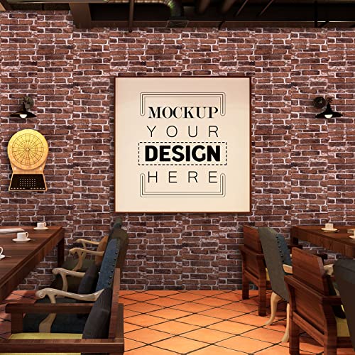 20PCS 3D Wall Panels Peel and Stick Foam 3D Brick Wallpaper Peel and Stick Red Faux Stone Wall Panel Self-Adhesive Wallpaper (20PCS, Red) - color: Red, size: 20PCS