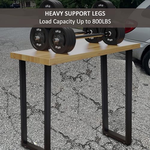ALLCOS 36 Inch Metal Bar Table Legs, Heavy Duty Dining Table Leg Desk Legs with Adjustment Feet, Black, Set of 2 - size: 36 Inch