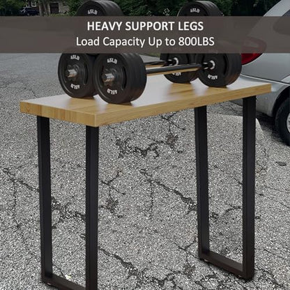 ALLCOS 36 Inch Metal Bar Table Legs, Heavy Duty Dining Table Leg Desk Legs with Adjustment Feet, Black, Set of 2 - size: 36 Inch