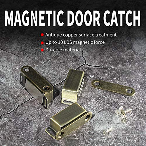 Jiozermi Magnetic Door Catch, 4 Pack, Bronze - color: 4 Pack, Metal