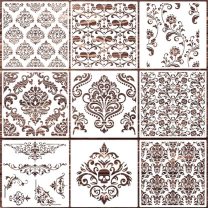 Damask Stencils for Walls Stencils for Painting Large Pattern 12inch - style: Damask