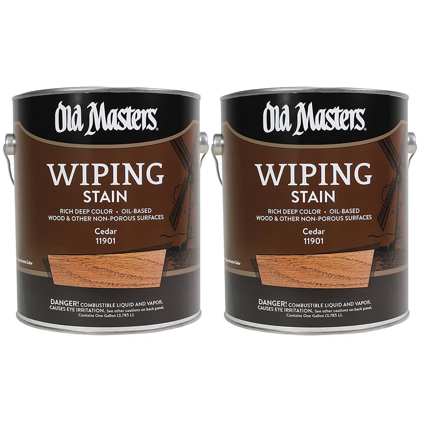 2 Pack of 1 gal Old Masters 11901 Cedar Old Masters Oil-Based Wiping Stain - color: Cedar, size: 1 Gallon