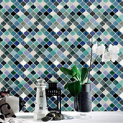 STICKGOO Arabesque Peel and Stick Backsplash Tile for Kitchen, Teal - color: Teal
