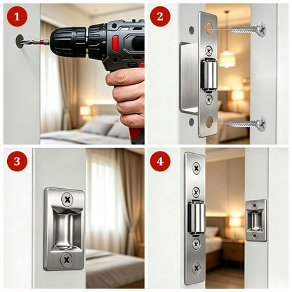 Roller Catch, Cabinet Door Buffer Closing Accessories,Silver - color: Silver