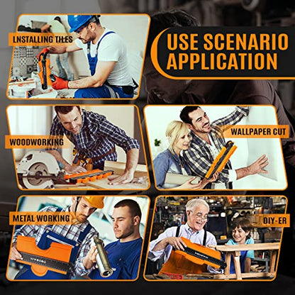 DODOWIN 10+5 Inch Contour Gauge with Lock, Gifts for Men, Dad and Husband - color: Orange-10+5 In.
