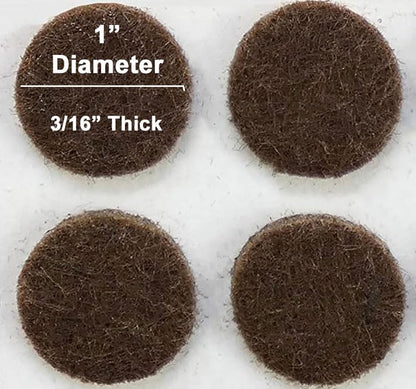 48 Pcs Self Adhesive 1" Round Felt Furniture Pads (Brown, 1") - color: Brown