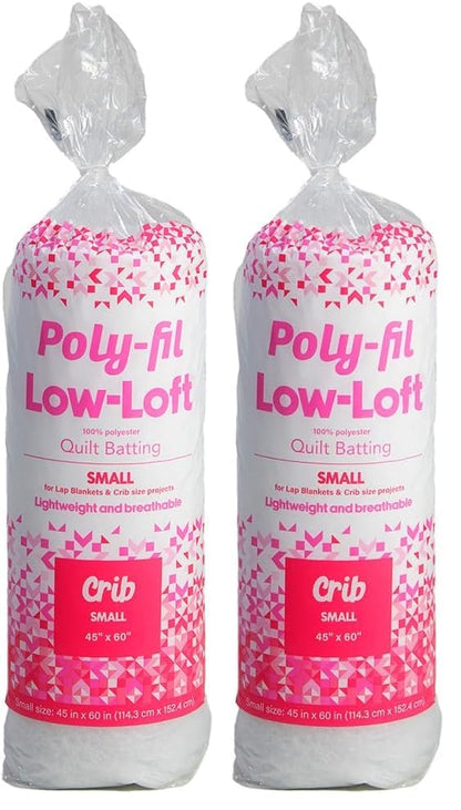 Fairfield Poly-Fil Low-Loft Batting Crib 45" X 60" (Pack of 2) - size: Each (Pack of 2)