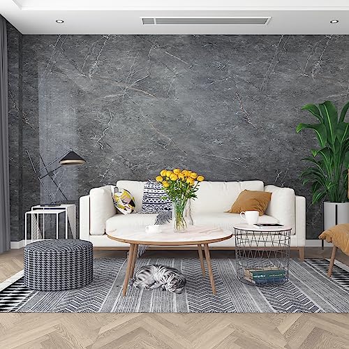 Gray Marble Contact Paper Peel Stick Grey Glossy Thick Granite Marble Wallpaper for Countertop 31.5x197 inch Waterproof Self Adhesive Furniture Stickers Kitchen Counter Bathroom Wall Vinyl Decor