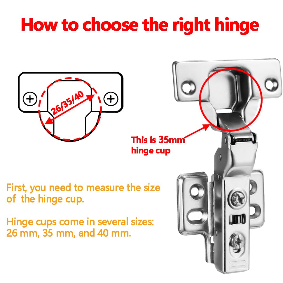 20Pcs Frameless Soft Close Half Overlay Cabinet Hinges - color: Half Overlay, size: 10 Pairs