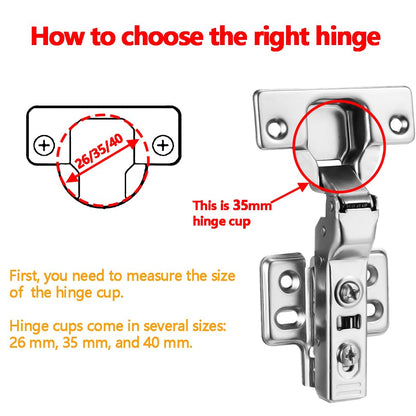 40Pcs Frameless Soft Close Half Overlay Cabinet Hinges - color: Half Overlay, size: 20 Pairs
