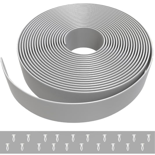 2" x20' ft Vinyl Straps for Patio Chairs Repair Outdoor Lawn Furniture Strapping Matte Finish (Gray) + 20 Free Rivets! - color: Grey