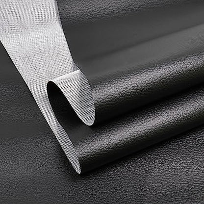 Marine Vinyl Fabric Waterproof Soft Leather Material 55"×180" Black - color: Black, size: 55"W x 180"L