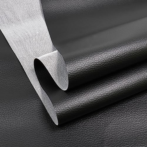Marine Vinyl Fabric Waterproof Soft Leather Material 55"×288" Black - color: Black, size: 55"W x 288"L
