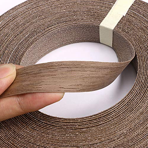 Skelang Walnut Wood Veneer Edge Banding Preglued Iron-on with Hot Melt Adhesive Edgebanding Flexible Wood Tape (3/4"×50') - size: 3/4" x 50'