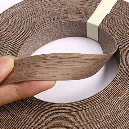 Skelang Walnut Wood Veneer Edge Banding Preglued Iron-on with Hot Melt Adhesive Edgebanding Flexible Wood Tape (3/4"×50') - size: 3/4" x 50'