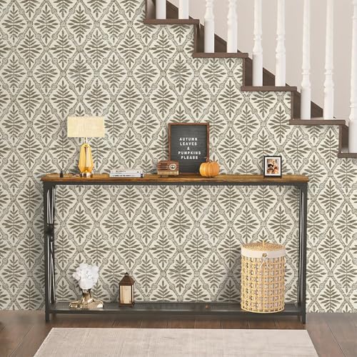 Beige Peel and Stick Wallpaper Boho Contact Paper 17in x 118in - color: Beige-1, size: 16.9" x 118.1"