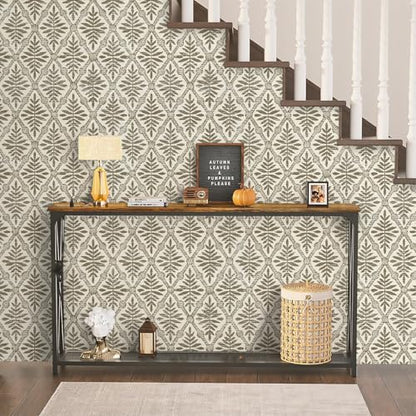 Beige Peel and Stick Wallpaper Boho Contact Paper 17in x 118in - color: Beige-1, size: 16.9" x 118.1"