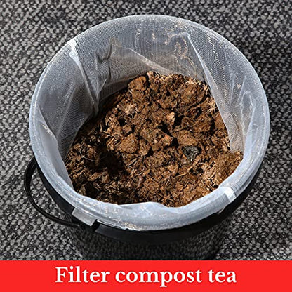 25 Pieces 5 Gallon Elastic Top Paint Strainer Bags White Fine Mesh Bag Paint Filter Bag Flow Nylon Mesh for Hydroponics Painting Gardening