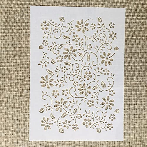 TIAMECH A4 Reusable Grass Stencil for Painting - style: Flower Grass