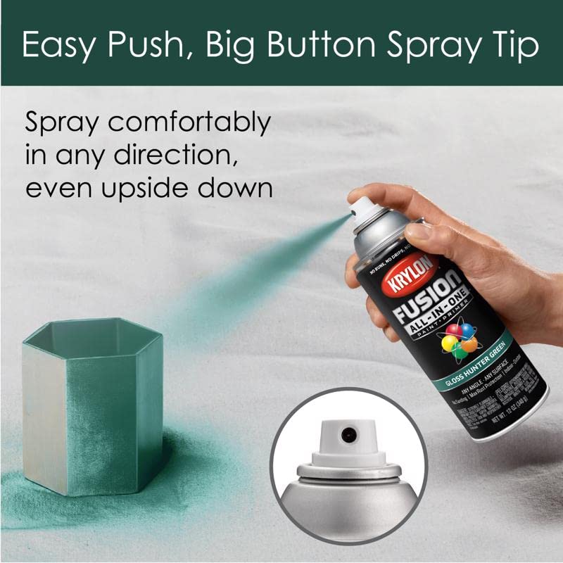 Krylon Fusion All-In-One Gloss Hunter Green Paint + Primer Spray Paint 12 Oz. - Case of: 6