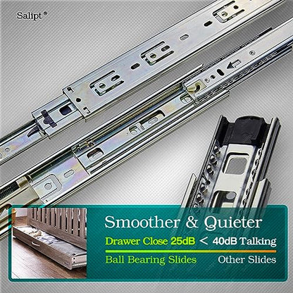 16 inch Soft Close Drawer Slides Set 6-Pairs (12 Pieces),Full Extension Side Mount Ball Bearing,Less Noise,Load Rating 100 lbs.