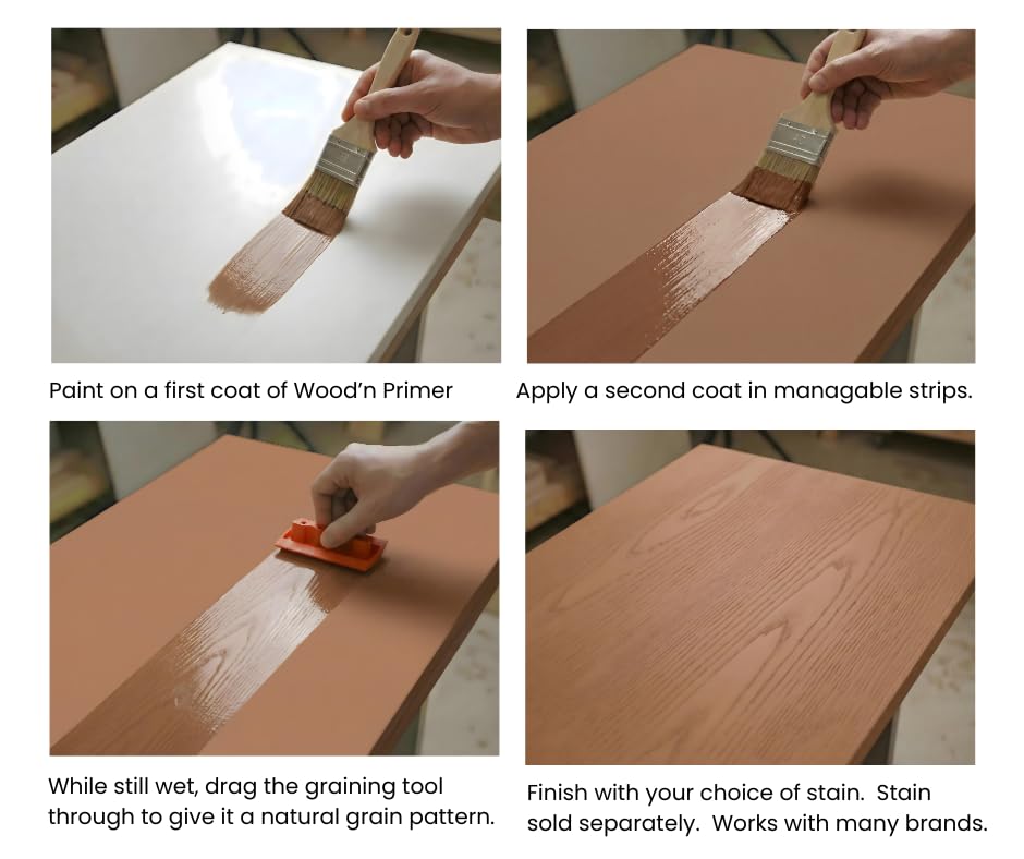 Retique It Wood'n Primer - Paint it then stain it - Stainable Wood Fiber Paint (Dark Wood, Small) - color: Dark Wood, size: 8 Fl Oz (Pack of 1)