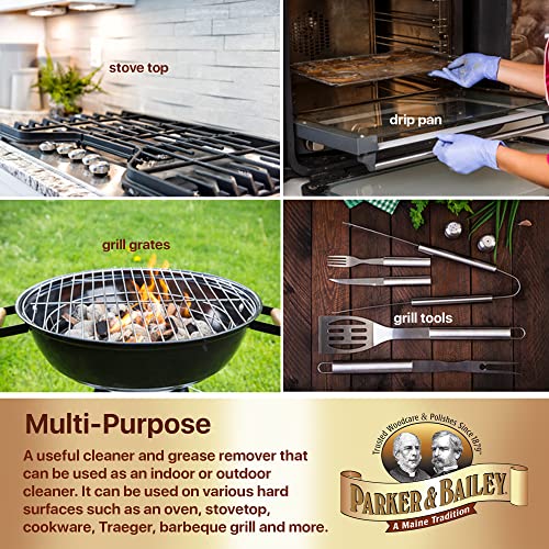 Parker & Bailey Grill Cleaner and Degreaser - BBQ Grill Cleaner Degreaser Cleaner Heavy Duty Countertop Cleaner Stainless Steel Cleaner Glazed Tile Cleaner Cleaning Supplies for Grease and Grime - style: BBQ