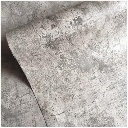 BAYYA Concrete Wallpaper Peel and Stick Grey/Brown/Beige Cement Contact Paper 15.8"x1181" Industrial Style Self Adhesive Waterproof Removable Wall Covering Wall Paper Vinyl Film Furniture Stickers - color: Gray, size: 15.8" x 1181"