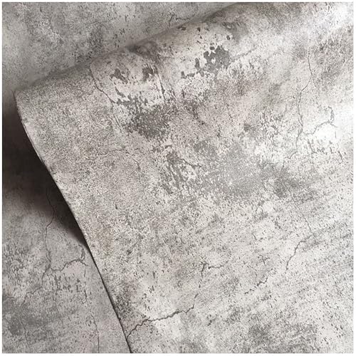 BAYYA 24x354 inch Gray Concrete Wallpaper Roll Peel Stick Grey Textured Thick Contact Paper Vinyl Cement Look Wall Paper Matte Rustic Industrial Waterproof Self-Adhesive DIY Sticker - color: Gray, size: 24" x 354"