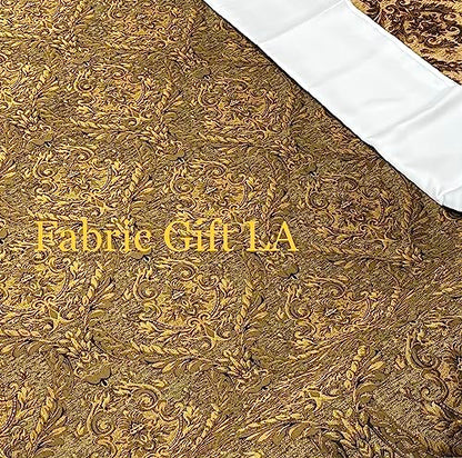 Damask Tapestry Chenille Fabric - Upholstery Fabric, 60" Width - Sold By The Yard (Olive(Sage)/Gold) - color: Olive(sage)/Gold