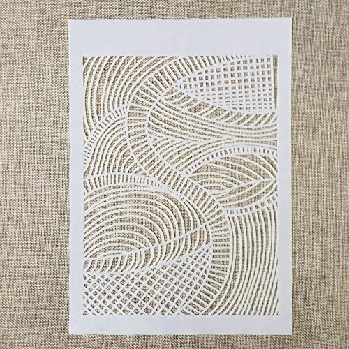 TIAMECH 6 Pcs A4 Reusable Geometric Texture Stencils for Painting