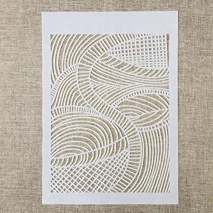 TIAMECH 6 Pcs A4 Reusable Geometric Texture Stencils for Painting