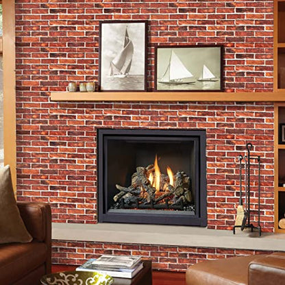 Abyssaly Brick Wallpaper Peel and Stick Red Bricks Wrapping Paper - color: Red, size: 17.7" x 236.2"