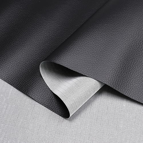Faux Leather Sheets Soft Leather Fabric Upholstery Faux Leather Material 0.5mm Pleather Marine Vinyl Fabric for Sofa,Car Seat,Furniture Sew,Cover,DIY Project (2yard, Black) - color: Black, size: 72inchx54inch,2yard