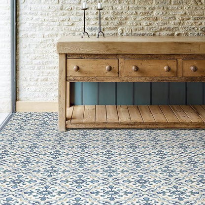 FloorPops 12-in by 12-in Tuscan Peel and Stick Floor Tiles (10 Tiles), (10 sq.ft./Carton) (Pack of 6) - size: 12-in by 12-in (Pack of 6)