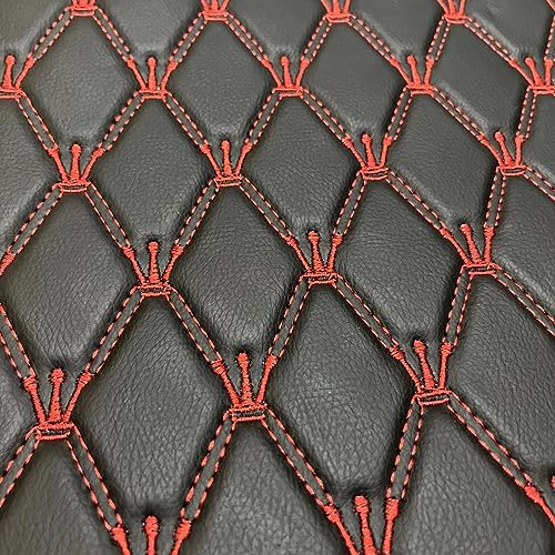 Quilted Foam Vinyl Fabric King Crown Classic Pattern with 0.23" Sponge Backing, 59" W × 39" L Faux Leather Fabric for Car Headliner, Furniture Upholstery,Diamond 2" x 3" (King Crown) - color: King Crown