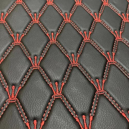 Quilted Foam Vinyl Fabric King Crown Classic Pattern with 0.23" Sponge Backing, 59" W × 39" L Faux Leather Fabric for Car Headliner, Furniture Upholstery,Diamond 2" x 3" (King Crown) - color: King Crown