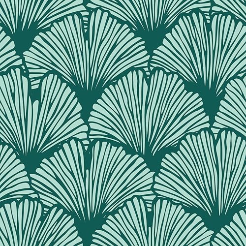 Peel and Stick Wallpaper, Green Geometric Palm Leaf Pattern, 118in x 17.7in, Waterproof Vinyl, Removable Reusable, Eco-Friendly, for Bedroom Living Room Rental Apartment - color: Watercolor02, size: 17.7" x 118.1"