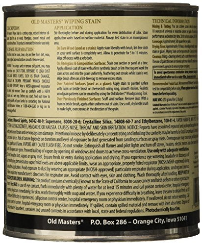 Old Masters, Maple 11604 WIP Stain, 1 Quart - color: Maple, size: 1 Quart
