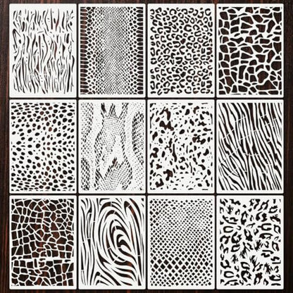 Geometric Texture Stencils for Crafts Reusable 16Pcs Stencils(8.2X5.9 Inch) - color: Texture 26