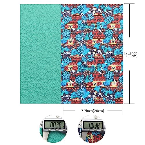 David accessories Cow Pattern Faux Leather Sheets Pattern Synthetic Leather Fabric Canvas Back 5 Pcs 7.7" x 12.9" (20 cm x 33cm) for DIY Earring Making Crafts (A)