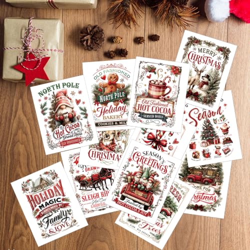 Christmas Rub on Transfers for Crafts, Slogan Iron on Furniture Decals - style: Christmas Slogan